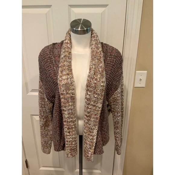 Moth Anthropologie Multicolor Wool Blend Open Front Cardigan, Size Large - Picture 1 of 5